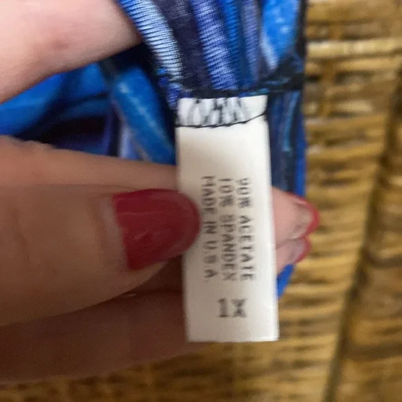 Vintage made in heaven Y2K black blue purple stripe Cowl Neck Sleeveless top 1x - Picture 4 of 4